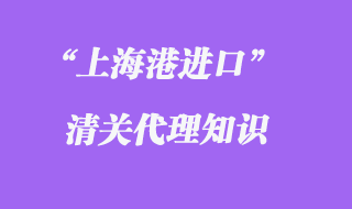 上海港進口清關知識